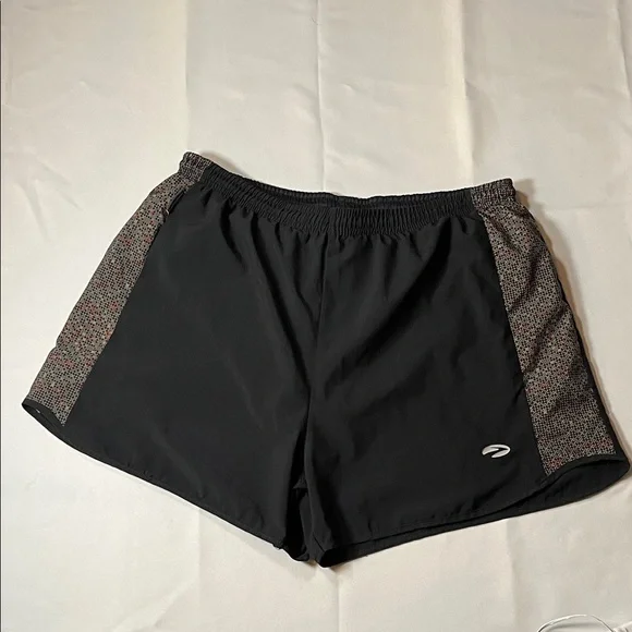 Brooks Black and Gray Athletic Shorts (drawstring) - Picture 1 of 4